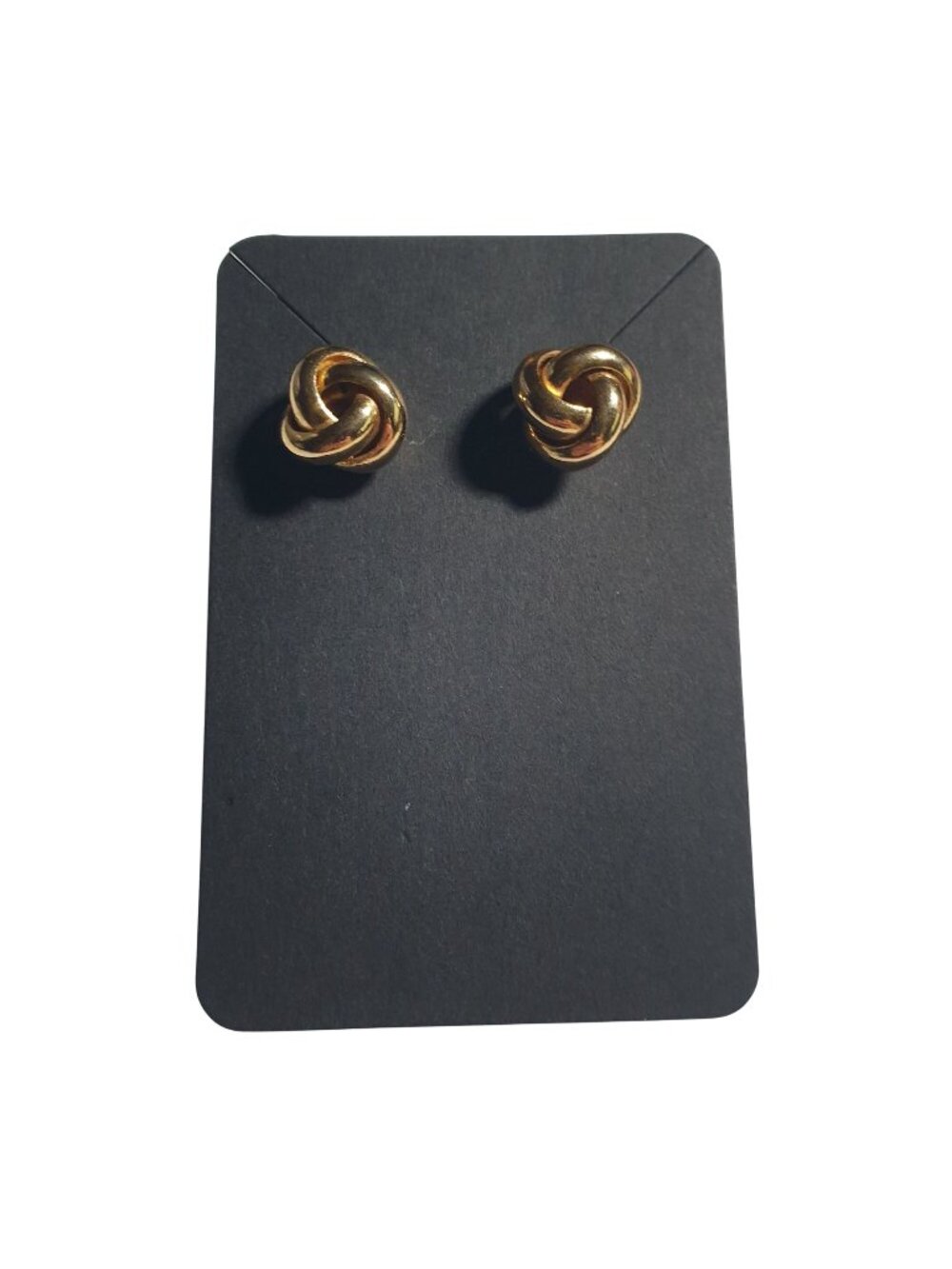 Gold Tone Knot Stud Earrings Elegant Simple Design Classic Jewelry Women Gift
